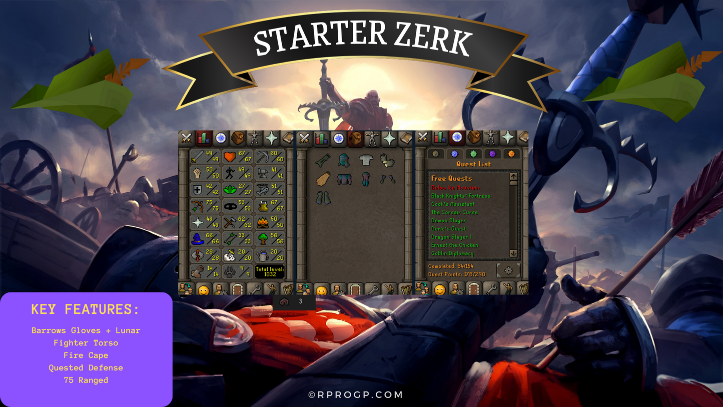 š Starter Zerk/Mainš Torsoš FireCapeš Barrows Glovesš Lunar Diplomacy